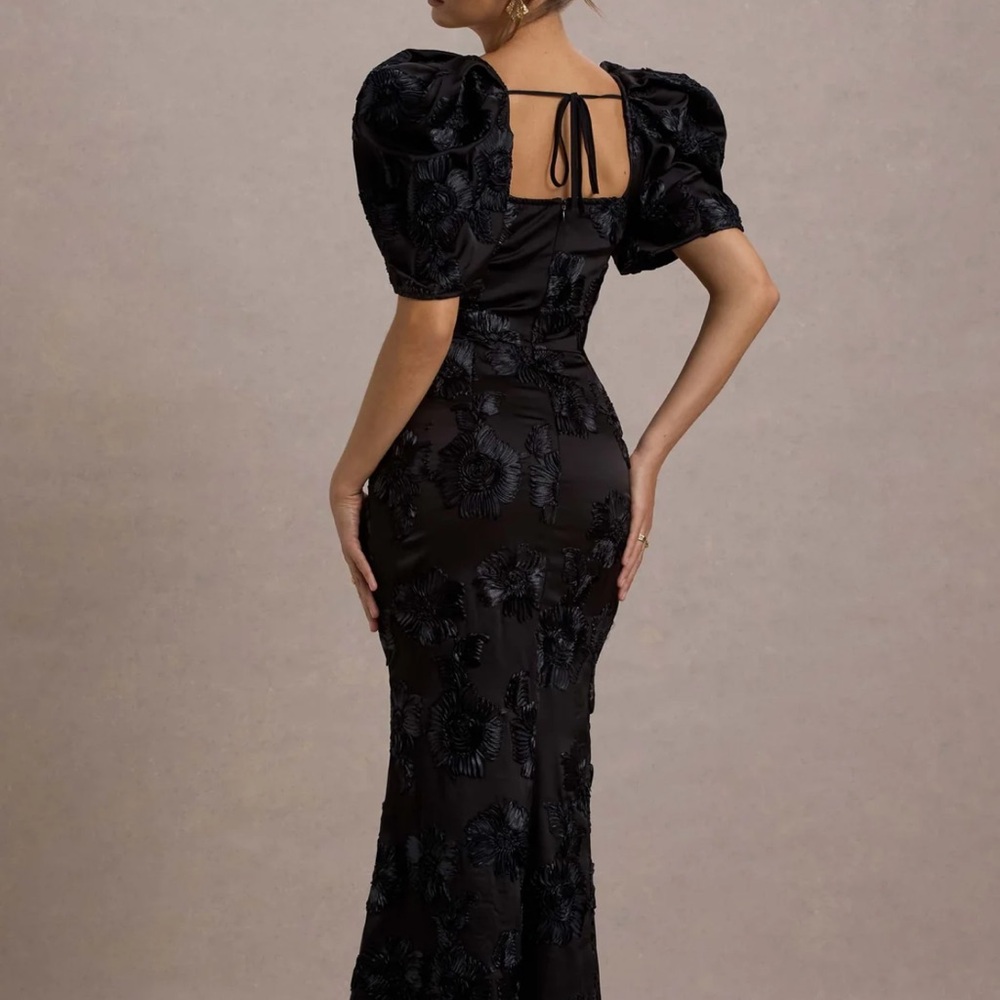 Elegant Black Floral Dress